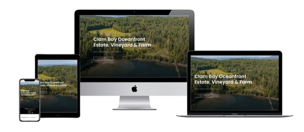 The Clam Bay Estate website